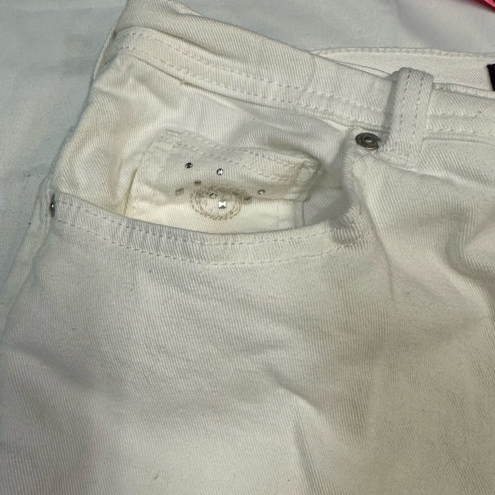 Gloria Vanderbilt Long White Shorts | Embellish Pockets | Ladies Size 12 Vintage - Picture 4 of 7